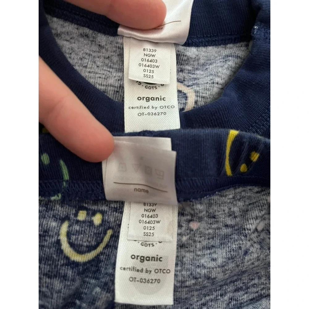 Hanna Andersson HannaJams Pajama Set Short Johns Happy Days Blue size 130/US 8